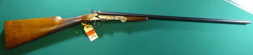 *A Belgian DB .410" side lever folding shotgun, 41" overall, barrels 25½”, no visible number,