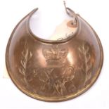 A rare William IV officer’s gilt gorget, engraved with the Royal cypher. Good Condition (gilt