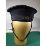 A post WWII Royal Navy Able Seaman’s cap with HMS cap tally, together with jumper, spare collar,
