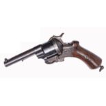 A good French 6 shot 9mm Lefaucheux Model 1862 double action pinfire revolver, number 10437 next