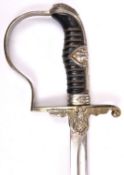A Third Reich “Prinz Eugen” pattern Army officer’s sword, also favoured by the Waffen SS, plated