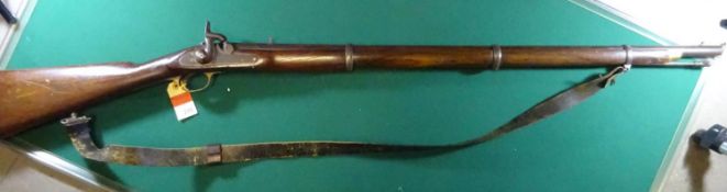 *A .662 Enfield pattern 3 band percussion musket, barrel 36" with standing rearsight, B’ham black