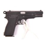 A finely crafted non working miniature Browning Mk I Hi-Power automatic pistol, c 1940, 2" overall