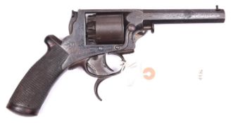 A 5 shot 80 bore third model Tranter double trigger self cocking percussion revolver, barrel 4½”