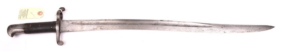 An 1856 Pattern Enfield yataghan bayonet, unmarked Volunteer issue, GC (few slight edge nicks). £