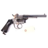 A good German 6 shot 12mm double action pinfire revolver, c 1865, round barrel with octagonal breech