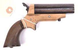 A 4 barrelled .30" rimfire American Sharps derringer pistol, number 12667, 5" overall, blued barrels