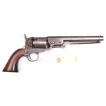 A 6 shot .36" Colt Model 1851 Navy percussion revolver, number 104230 on all parts (the rammer