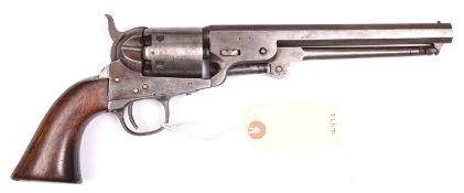 A 6 shot .36" Colt Model 1851 Navy percussion revolver, number 104230 on all parts (the rammer