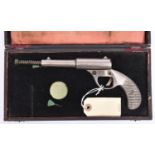 A pre-1933 .177" Dolla pop out air pistol, 9½” overall with barrel out, of nickel plated cast iron