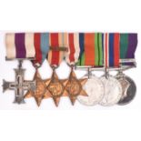 Seven: Military Cross, George VI GRI type, reverse dated 1943, 1939-45 star, Africa star with 8th