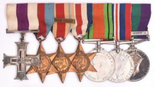 Seven: Military Cross, George VI GRI type, reverse dated 1943, 1939-45 star, Africa star with 8th