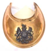 An officer’s gilt gorget of the Scots Fusilier Guards, overlaid with the Royal Arms, Very Good