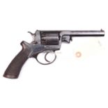 A 5 shot 90 bore Beaumont Adams double action percussion revolver, barrel 4-3/8" engraved “THOs