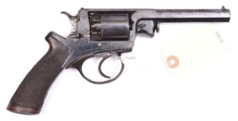 A 5 shot 90 bore Beaumont Adams double action percussion revolver, barrel 4-3/8" engraved “THOs