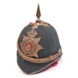 A scarce post 1902 officer’s green cloth home service helmet of the 3rd Royal Jersey Light