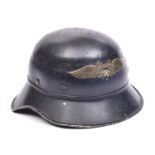 A WWII Third Reich Luftschutz steel helmet, GC (lining replaced) £100-150