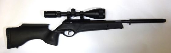 A .22" BSA Lightning XL break action air rifle, number S-834246-09, with black plastic stock and