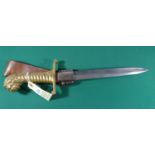 A continental dagger, made from a cut down sidearm or bandsman’s sword, shortened, fullered SE blade
