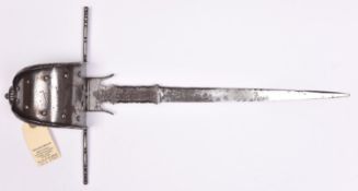 A good 19th century copy of a 17th century Italian all steel main gauche dagger, slender SE blade