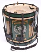 A Cameronians (Scottish Rifles) decorated side drum, battle honours to Chindits 1944.Generally GC (