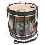 A Cameronians (Scottish Rifles) decorated side drum, battle honours to Chindits 1944.Generally GC (