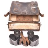 A WWI German Carl Zeiss “Marineglas” x 6 prismatic binocular, regimentally marked “9 K.M.G. R.J.R.