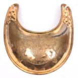 A large early pattern gilt gorget of George III, engraved with the Royal Arms. Good Condition