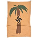 A Third Reich Deutsches Afrika Korps banner, 52" x 34", sand colour with overlaid palm tree and