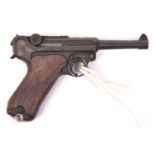 A finely crafted non working miniature German P08 Luger automatic pistol, 2¼” overall, made by the