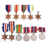 WWII single stars: 1939-45, Atlantic, Africa, Pacific, Italy, F&G (2), Defence Medal, War Medal (3).