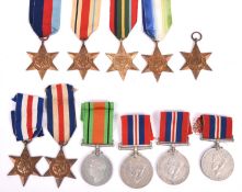 WWII single stars: 1939-45, Atlantic, Africa, Pacific, Italy, F&G (2), Defence Medal, War Medal (3).