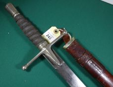 A Geo VI officer’s broadsword of The Highland Light Infantry, DE blade 32½” with central fuller,