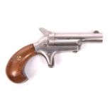 A finely crafted non working miniature Colt Thuer or Third Model Derringer c 1870-1910, 2¼” overall,