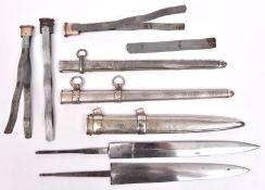 Various parts for Third Reich daggers, comprising Red Cross Leaders scabbard; plain blade for