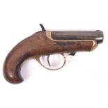 A rare .41" rimfire American Williamson’s Patent derringer pistol with reloadable steel percussion