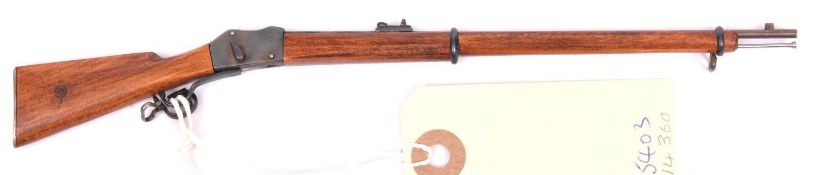 A finely crafted non working miniature Martini Henry rifle, c 1875, 8" overall. Good Condition