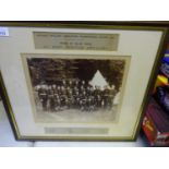 A framed photo of the 3rd Kent Position Artillery, 1898; another of a Fire Brigade group c 1900; a