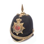 A Victorian officer’s home service pattern blue cloth helmet of the Royal Berkshire Regiment, mounts