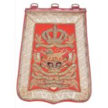 A Victorian officer’s full dress embroidered sabretache of the 15th (the King’s) Hussars, of scarlet