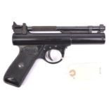 A .177" Webley Premier “E” series air pistol with lacquered finish, batch number 198, date stamp “