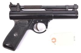 A .177" Webley Premier “E” series air pistol with lacquered finish, batch number 198, date stamp “