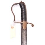 A Georgian Royal Artillery officer’s 1796 pattern sword, blade 30" etched with trophies etc, brass