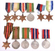 WWII single stars: 1939-45 (2), Atlantic (2), Burma, F&G, Defence Medals (3), War Medals (2).
