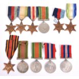 WWII single stars: 1939-45 (2), Atlantic (2), Burma, F&G, Defence Medals (3), War Medals (2).