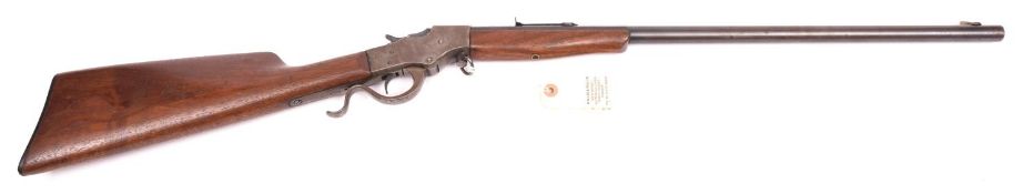 A .32” long rim-fire Stevens underlever falling-block Favourite 15 model 44 rifle, detachable barrel