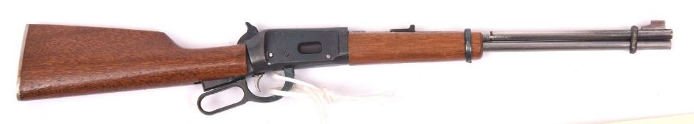 A finely crafted non working miniature of An 1894 Winchester underlever carbine, 5¾” overall, made