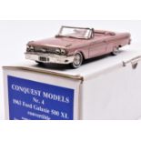 Conquest Models (S.M.T.S.) white metal 1963 Ford Galaxie 500XL Convertible (No.4) Made for 'F.a.