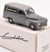 A Brooklin Models Rob Eddie white metal 1953 Volvo PV445 Van. An example in dark grey with light