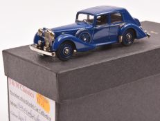 J&M Classics white metal model Alvis Speed 25 Charlesworth saloon No.34. An example in Royal Blue